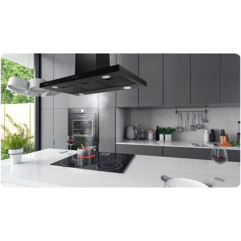 OKAP KUCHENNY 90 CM CZARNY BERDSEN BE-90E