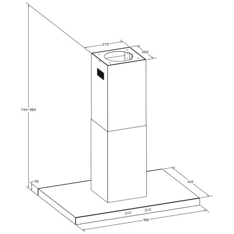 OKAP KUCHENNY 90 CM CZARNY BERDSEN BE-90E