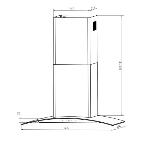 OKAP KUCHENNY 60 CM CZARNY BERDSEN BT-216