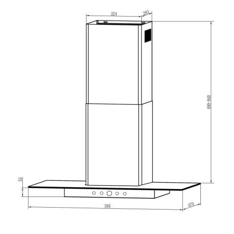 OKAP KUCHENNY 60 CM CZARNY BERDSEN BT-217