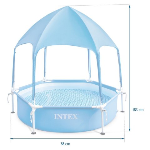 BASEN STELAŻOWY DLA DZIECI Z DASZKIEM 183 X 38 CM INTEX 28209