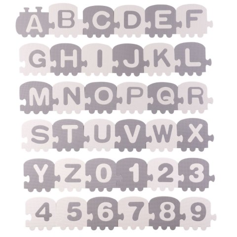 DUŻA MATA PIANKOWA, PUZZLE, POCIĄG, LITERKI 36 SZT