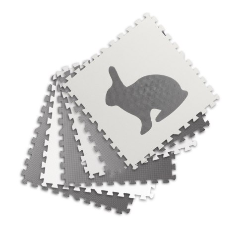 DUŻA MATA PIANKOWA, PUZZLE, ZWIERZĄTKA BIAŁE I SZARE 6 SZT