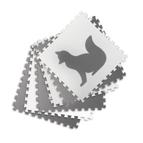 DUŻA MATA PIANKOWA, PUZZLE, ZWIERZĄTKA BIAŁE I SZARE 6 SZT