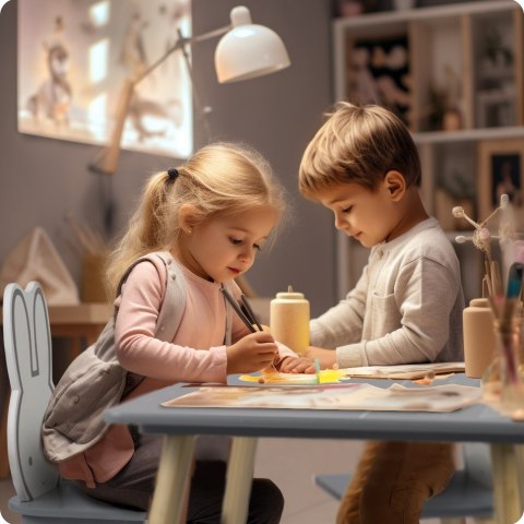 STOLIK Z DWOMA KRZESEŁKAMI DLA DZIECI RICOKIDS RC-847 KRÓLICZEK