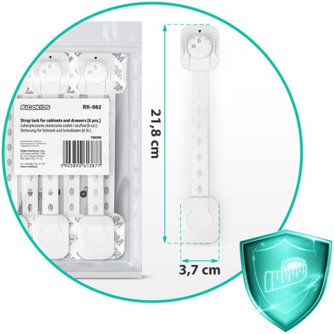 ZABEZPIECZENIE OTWIERANIA SZAFEK RICOKIDS 798200 6 SZT BIAŁE