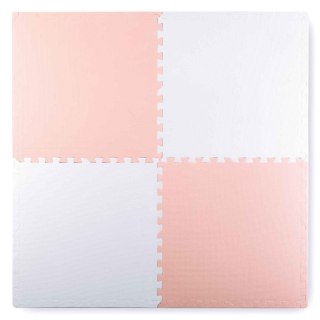 DUŻA MATA PIANKOWA PUZZLE RICOKIDS 60X60 CM 4 SZT. BRZOSKWINIOWO-BIAŁA