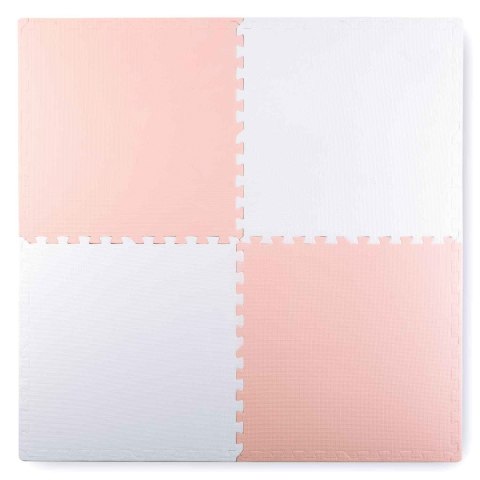 DUŻA MATA PIANKOWA PUZZLE RICOKIDS 60X60 CM 4 SZT. BRZOSKWINIOWO-BIAŁA