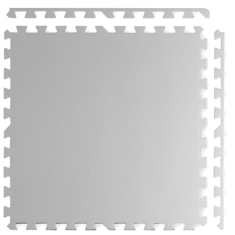 DUŻA MATA PIANKOWA, PUZZLE RICOKIDS 60X60CM 4 SZT BIAŁE I SZARE