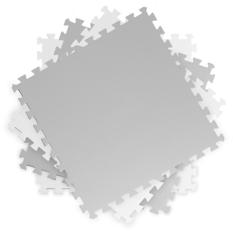 DUŻA MATA PIANKOWA, PUZZLE RICOKIDS 60X60CM 4 SZT BIAŁE I SZARE