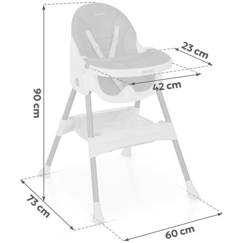 KRZESEŁKO DO KARMIENIA RICOKIDS MANI SZARE