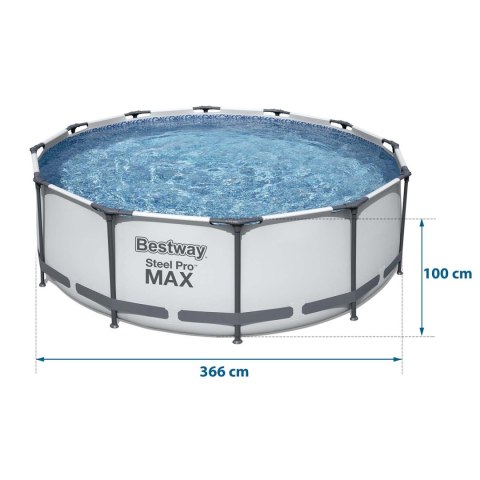 BASEN OGRODOWY STELAŻOWY 366 X 100 CM 10W1 BESTWAY 56418
