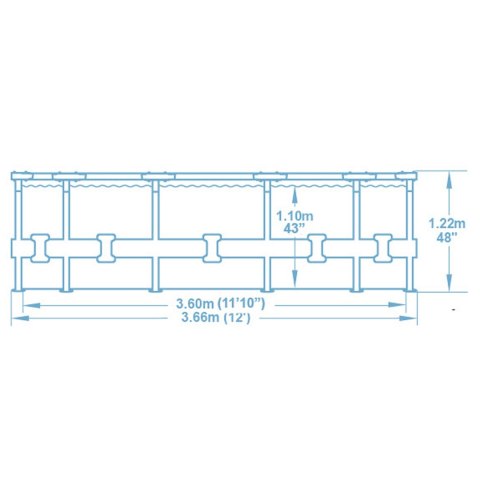 BASEN OGRODOWY STELAŻOWY 366 X 122 CM 18W1 BESTWAY 56420