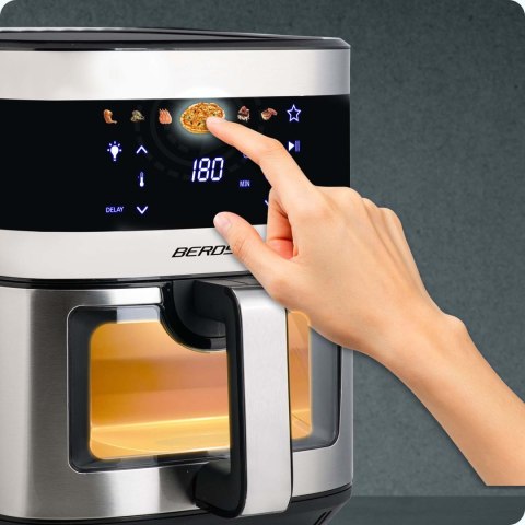 FRYTKOWNICA BEZTŁUSZCZOWA AIR FRYER BERDSEN BD-656 SREBRNA