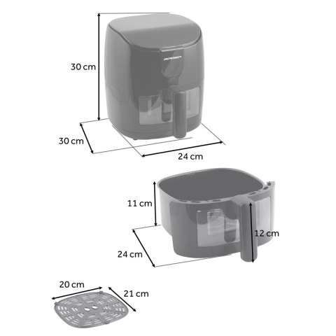 FRYTKOWNICA BEZTŁUSZCZOWA AIR FRYER BERDSEN BD-658 CZARNA