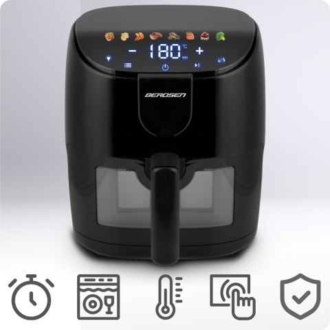 FRYTKOWNICA BEZTŁUSZCZOWA AIR FRYER BERDSEN BD-658 CZARNA