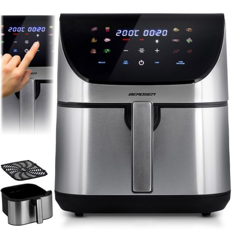 FRYTKOWNICA BEZTŁUSZCZOWA AIR FRYER BERDSEN BD-659 SREBRNA