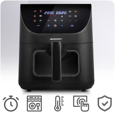 FRYTKOWNICA BEZTŁUSZCZOWA AIR FRYER BERDSEN BD-660 CZARNA