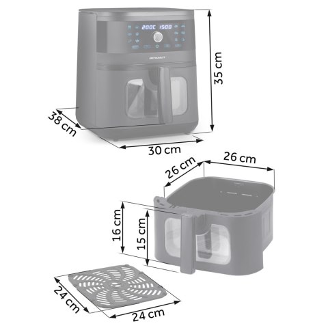 FRYTKOWNICA BEZTŁUSZCZOWA AIR FRYER BERDSEN BD-661 CZARNA