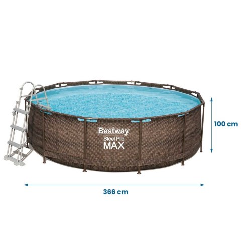 BASEN OGRODOWY STELAŻOWY 366 X 100 CM 18W1 BESTWAY 56709