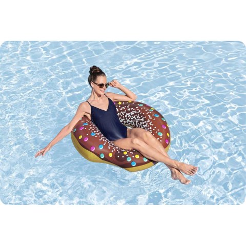 DMUCHANE KOŁO PLAŻOWE DO PŁYWANIA BRĄZOWY DONUT 107CM BESTWAY