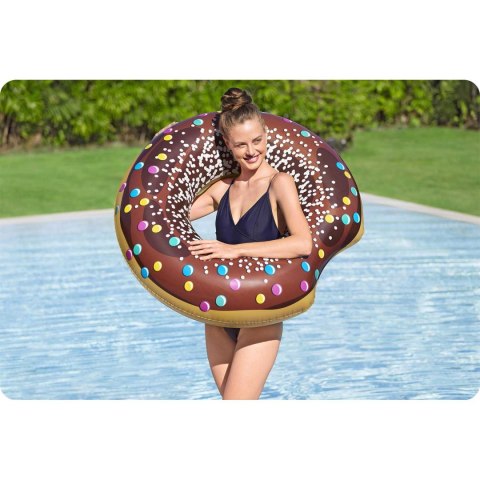 DMUCHANE KOŁO PLAŻOWE DO PŁYWANIA BRĄZOWY DONUT 107CM BESTWAY