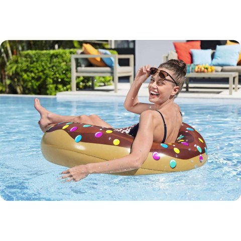 DMUCHANE KOŁO PLAŻOWE DO PŁYWANIA BRĄZOWY DONUT 107CM BESTWAY