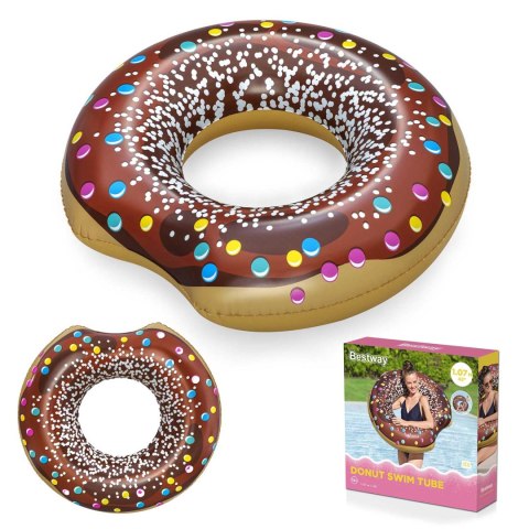DMUCHANE KOŁO PLAŻOWE DO PŁYWANIA BRĄZOWY DONUT 107CM BESTWAY