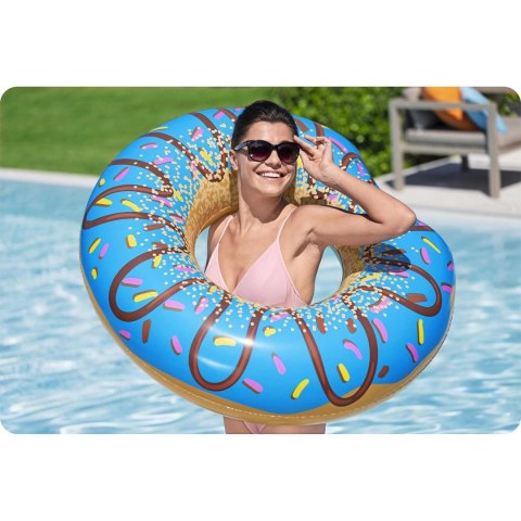 DMUCHANE KOŁO PLAŻOWE DO PŁYWANIA NIEBIESKI DONUT 107CM BESTWAY